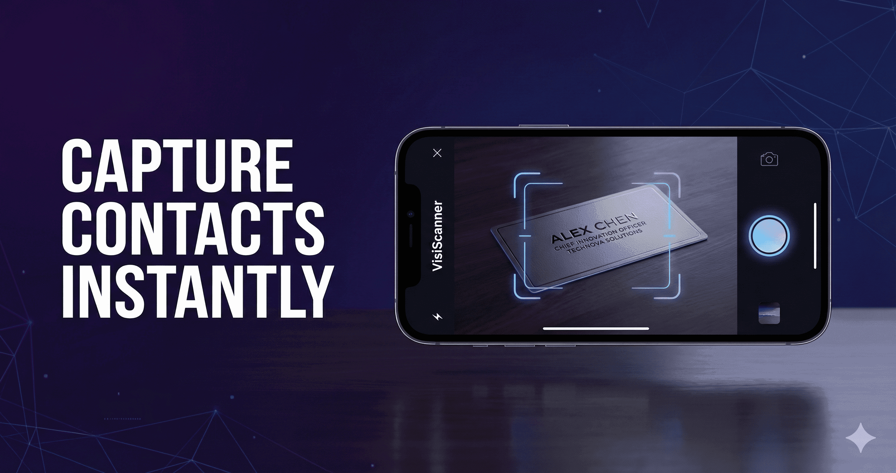 Capture Contacts Instantly - Phone scanning a business card
