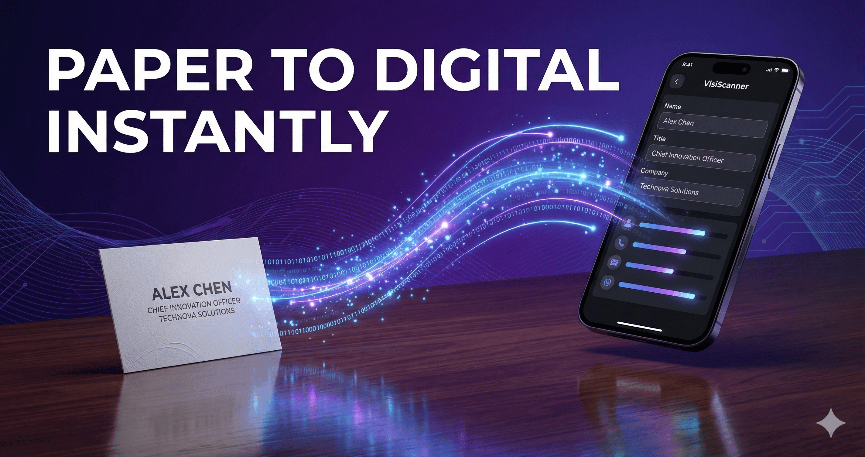 Paper to Digital Instantly - Card transformation visualization